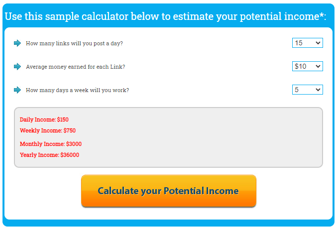 Home Cash Sites Income Calculator 2