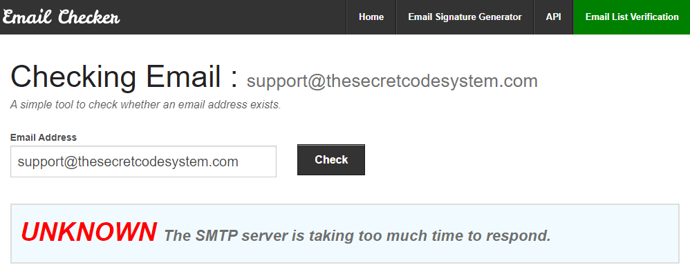Secret Code System Fake Email support