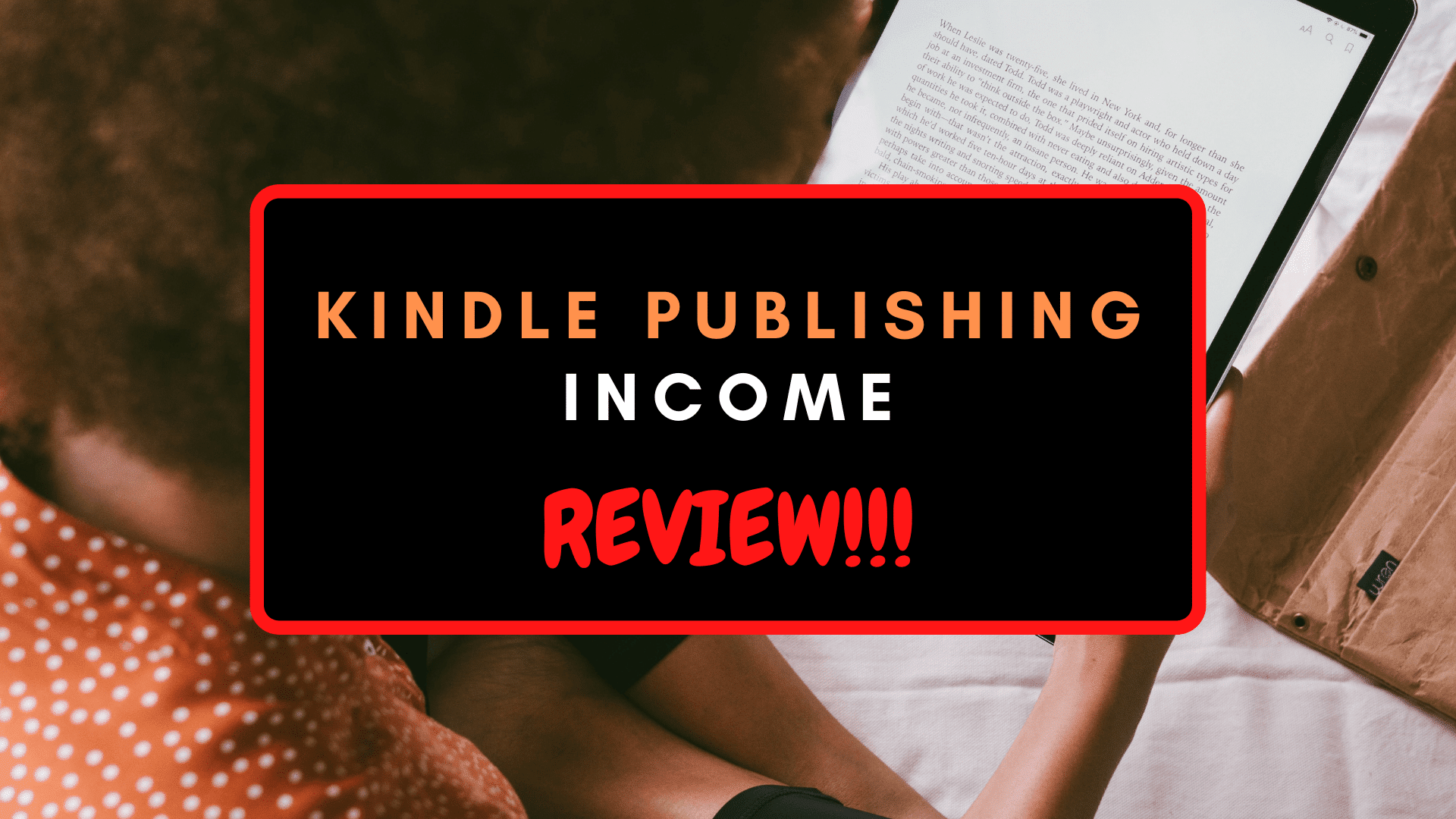 Kindle Publishing Income FRONTPAGE