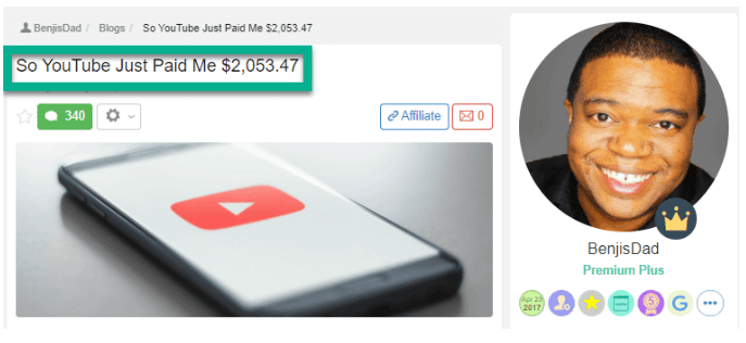 Affiliate Marketing - Chris made 2,053.47 with his YouTube channel