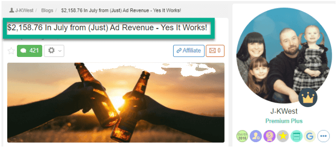 Affiliate Marketing - Jay earned $2,158.76 in a month JUST from Ad Revenues