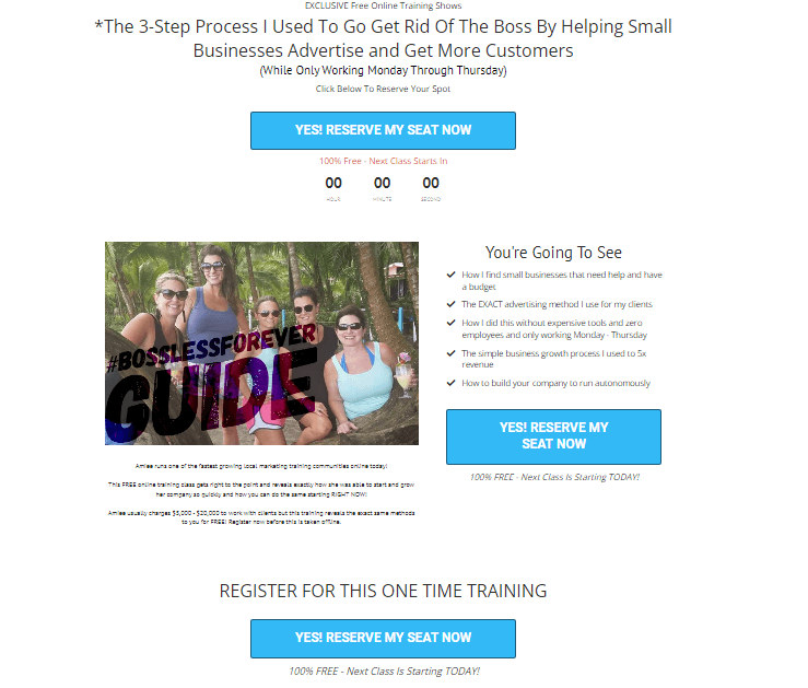 Bossless Forever landing page