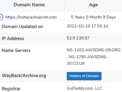 Insta Cash Secrets Domain name and age