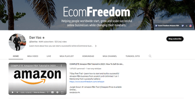 Ecom Freedom Youtube Channel
