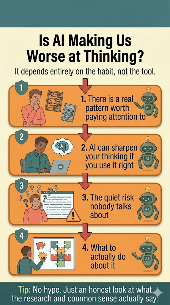 Hero infographic introducing the post with the central question, a one-line answer, and a four-item preview list of the sections covered.